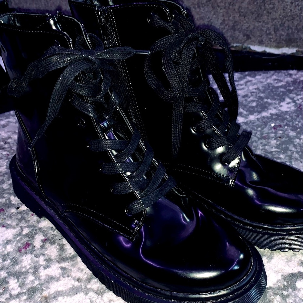 Black combat boots